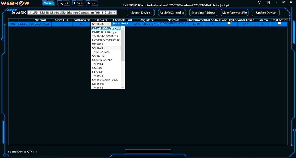 Weshow LED programming software