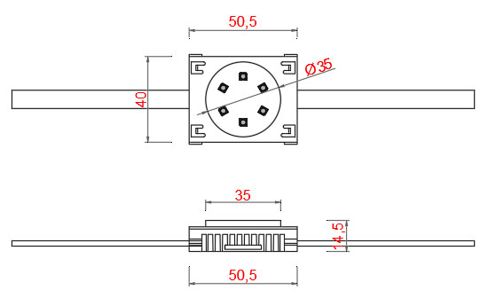 PX03 pixels led light dimensions