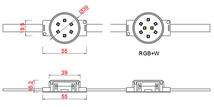 PX07 led pixels light dimensions